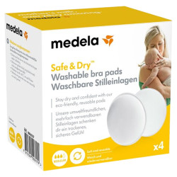Medela Safe & Dry Coussinets d'Allaitement Lavables x4