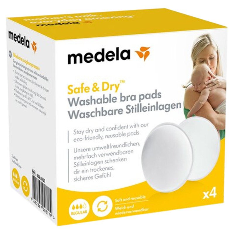 Medela Safe & Dry Coussinets d'Allaitement Lavables x4