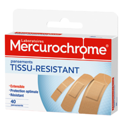 Mercurochrome Tissu-Résistant 40 pansements
