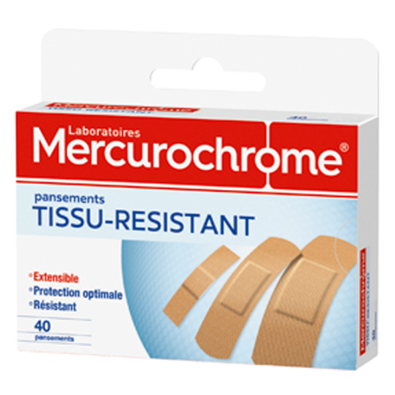 Mercurochrome Tissu-Résistant 40 pansements