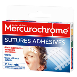 Mercurochrome Sutures Adhésives 2 sachets 16 strips