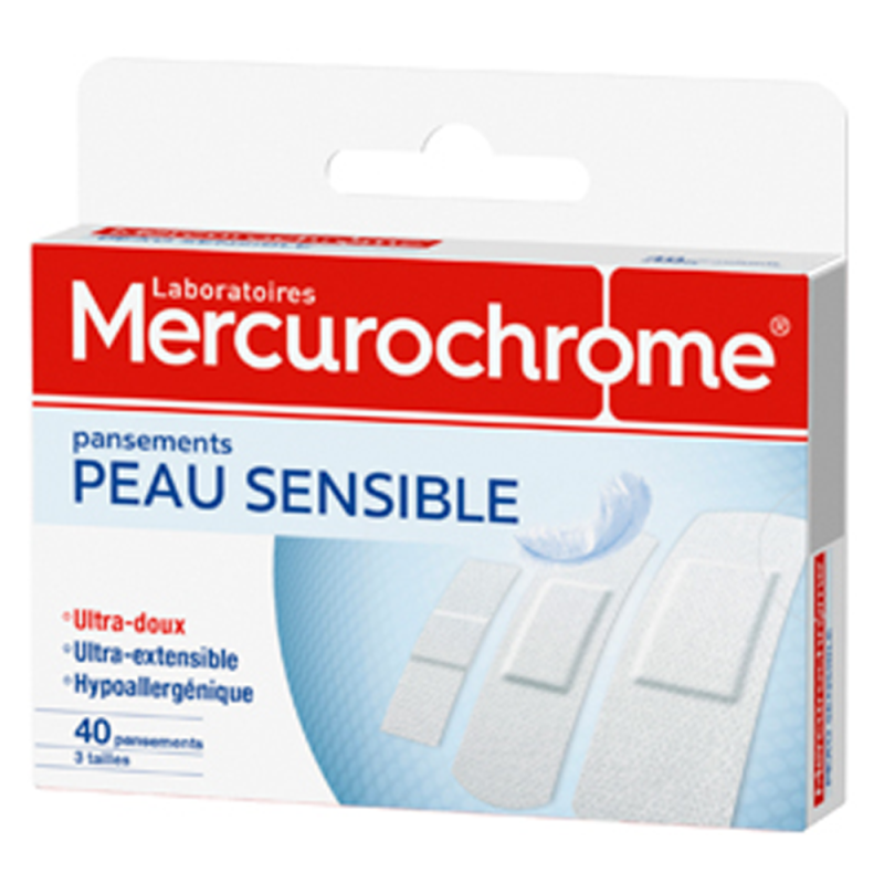 Mercurochrome Peau Sensible 40 pansements