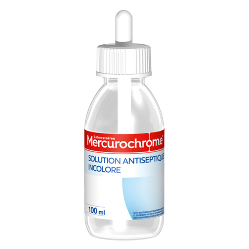 Mercurochrome Solution Antiseptique Incolore 100ml
