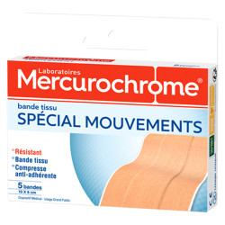 Mercurochrome Bande Tissu Spécial Mouvements 10 x 6cm 5 unités