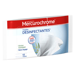 Mercurochrome Lingettes Désinfectantes Etui Fraicheur 12 unités