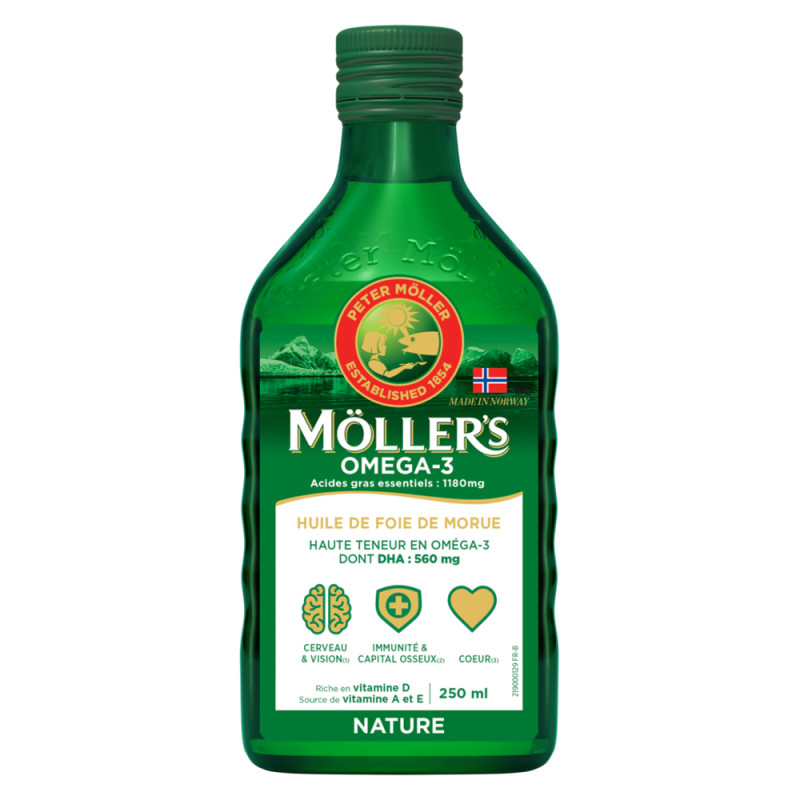 Möller's Omega-3 Huile de foie de morue nature 250ml