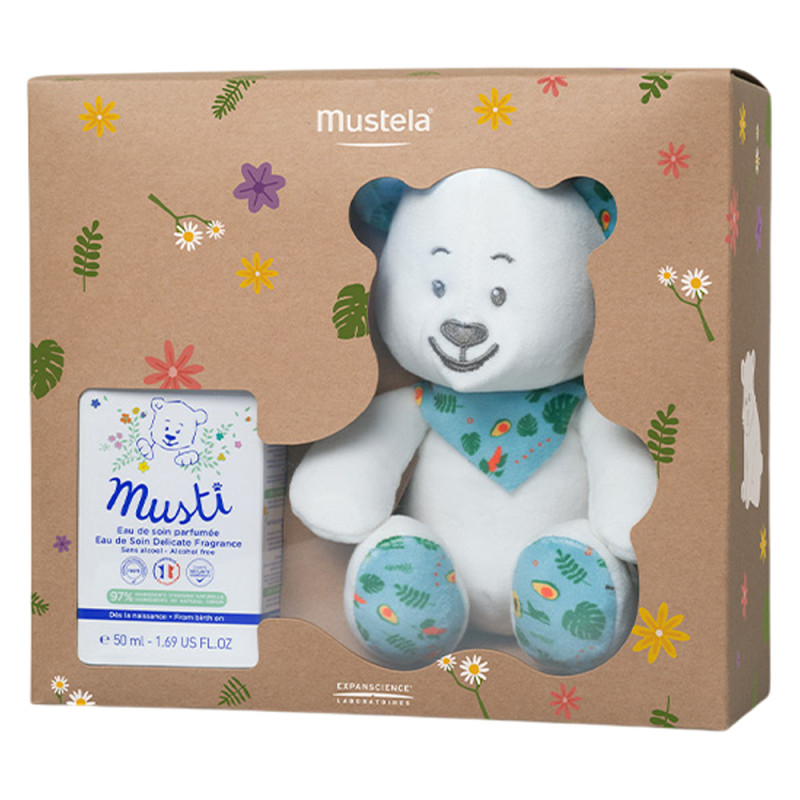 Mustela Coffret Musti Eau de soin parfumée 50ml + Peluche Ours