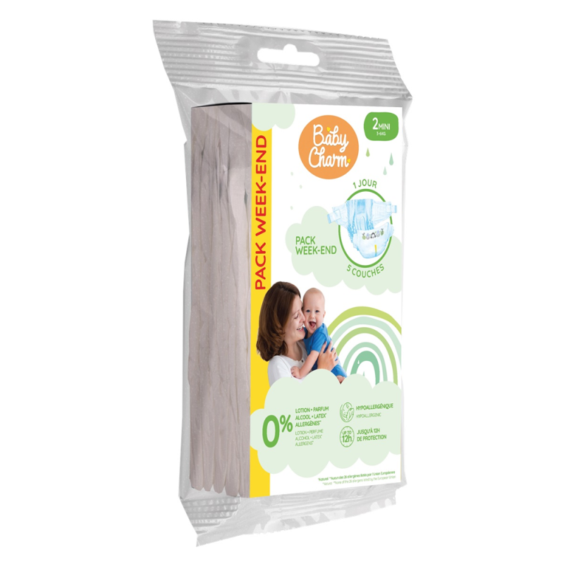 BabyCharm Pack week-end Couches Mini 3-6kg 5 changes