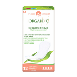 Organyc Serviettes 1èrs jours maternité 12 pièces