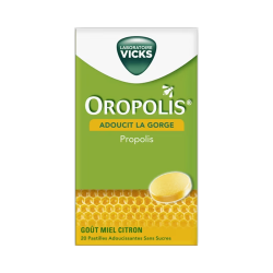 Vicks Oropolis Propolis goût miel citron 20 pastilles adoucissantes