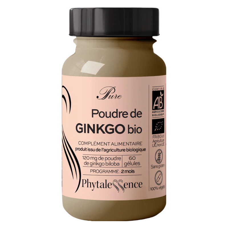 Phytalessence Pure Extrait sec Ginkgo bio 60 gélules