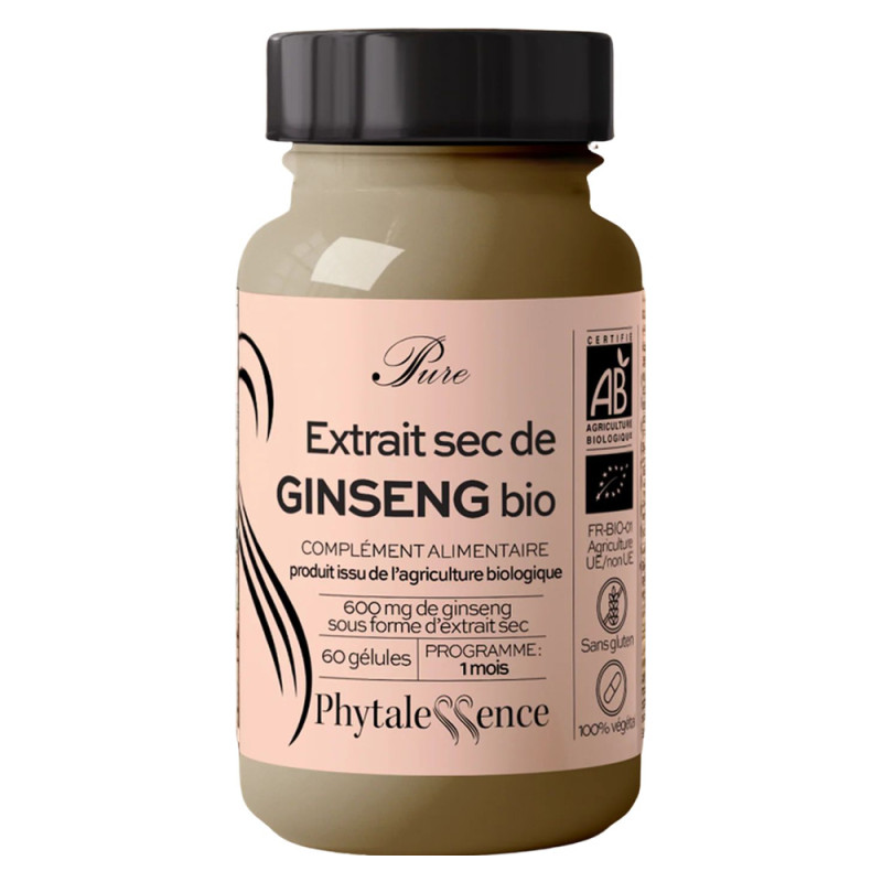Phytalessence Pure Extrait sec Ginseng bio 60 gélules