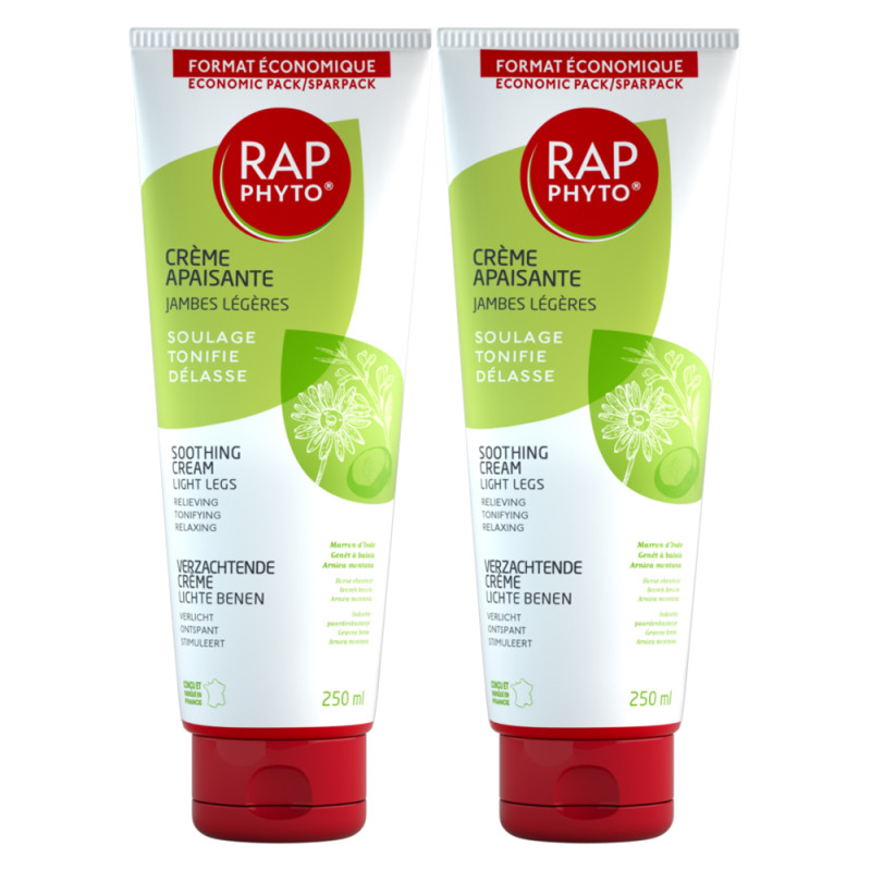 Rap Phyto Crème apaisante jambes légères lot de 2x100ml
