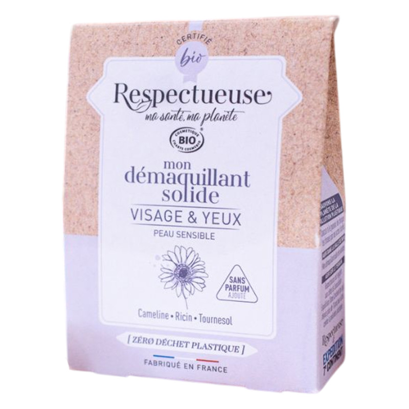 Respectueuse Mon Démaquillante solide visage et yeux bio 25gr