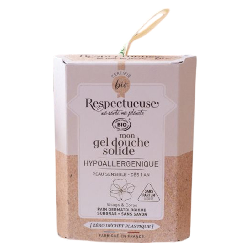 Respectueuse Gel douche solide Hypoallergenique bio 75gr