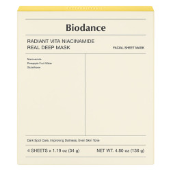 Biodance Radiant Vita Niacinamide Real Masque profond 4 pièces