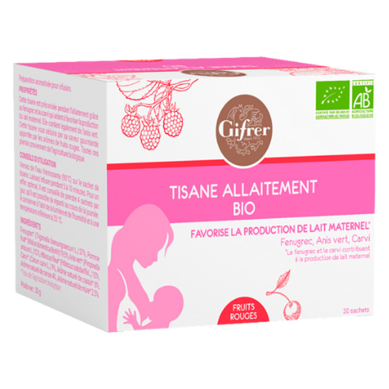 Gifrer Tisane allaitement fruits rouges 20 sachets