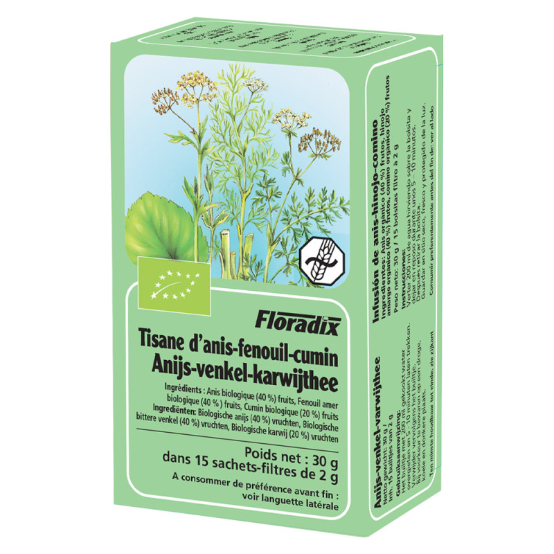 Salus Floradix Anis Fenouil Cumin Tisane 15 sachets