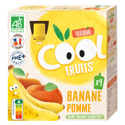 Vitabio Cool Fruits banane pomme bio 4x90gr