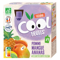 Vitabio Cool Fruits Pomme Mangue Ananas bio 4x90gr