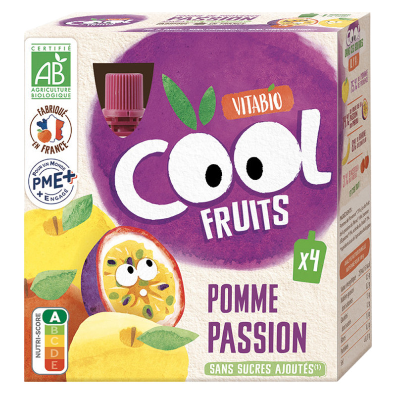 Vitabio Cool Fruits Pomme passion bio 4x90gr