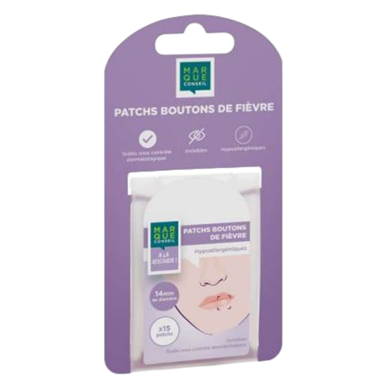 Marque Conseil Patchs Boutons de fièvre boîte de 15