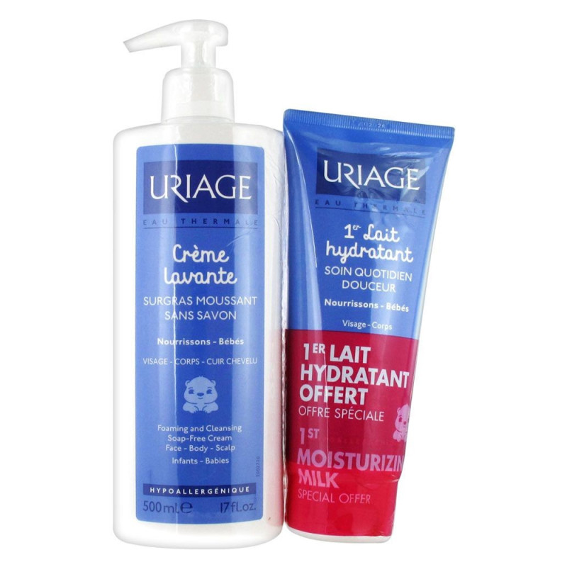 Uriage Bébé Crème lavante 500ml + 1er Lait hydratant 200ml