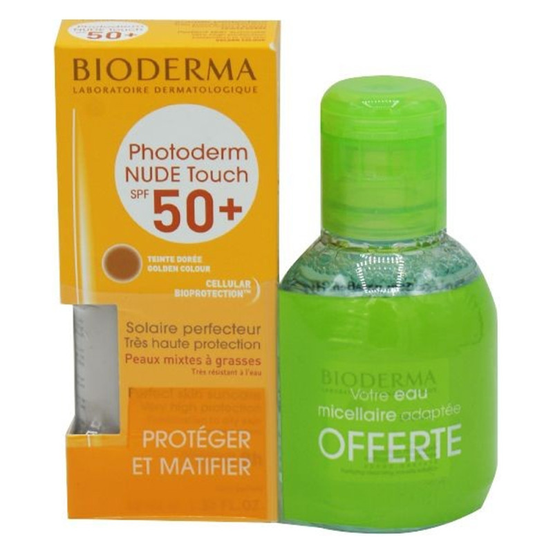 Bioderma Photoderm Nude Touch SPF50+ Dorée 40ml + Eau micellaire 100ml