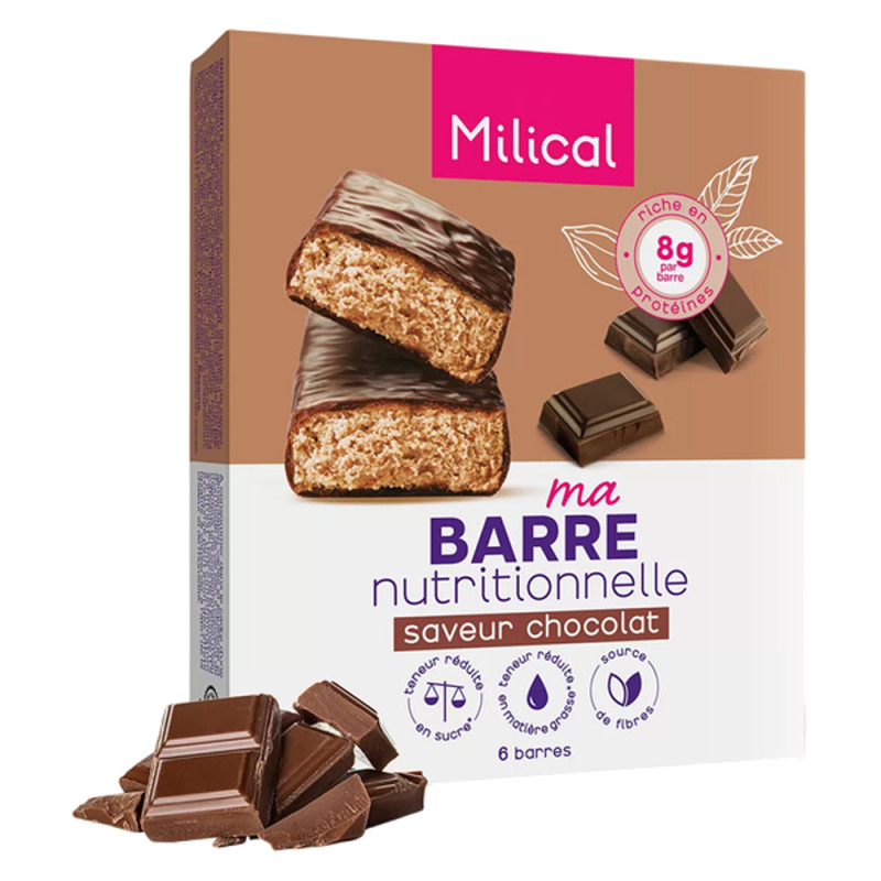 Milical Ma Barre nutrionnelle saveur chocolat 6 barres