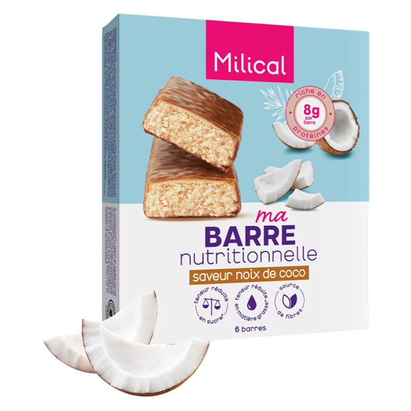 Milical Ma Barre nutritionnelle saveur noix de coco 6 barres
