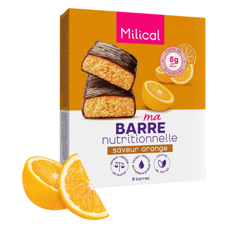 Milical Ma Barre nutritionnelle saveur orange 6 barres