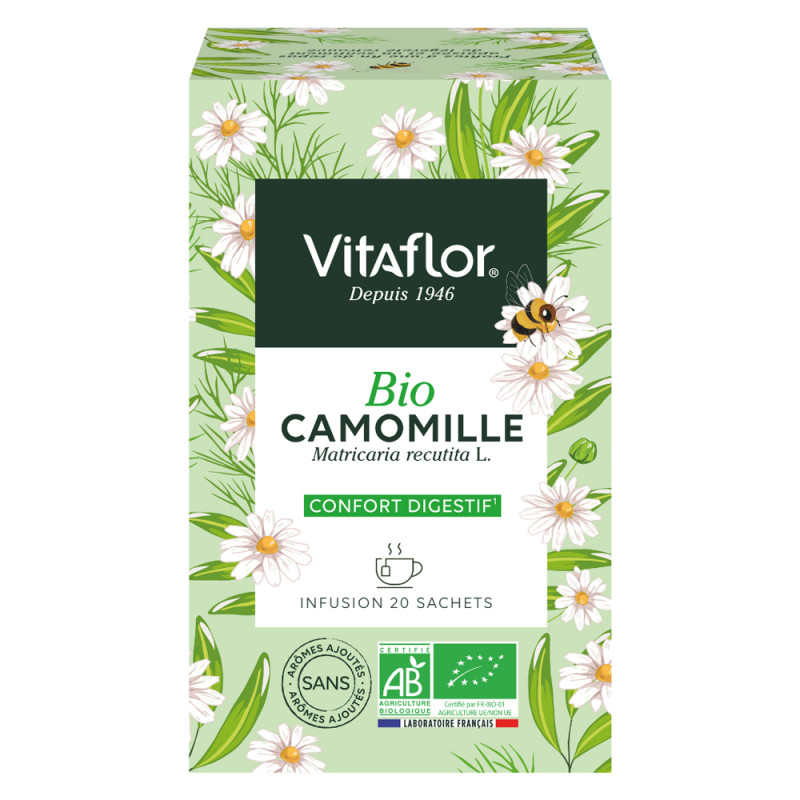 Vitaflor Camomille Bio Tisane confort digestif 20 sachets