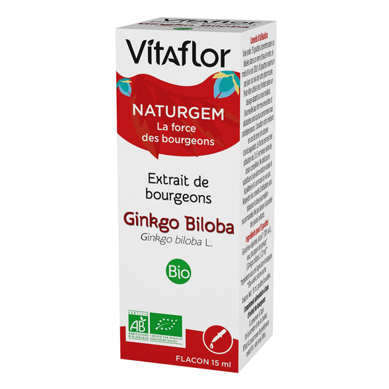 Vitaflor Naturgem Extrait de bourgeons Ginkgo biloba bio 15ml