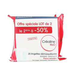 Bioderma Créatine H2O 2x25 Lingettes Démaquillants