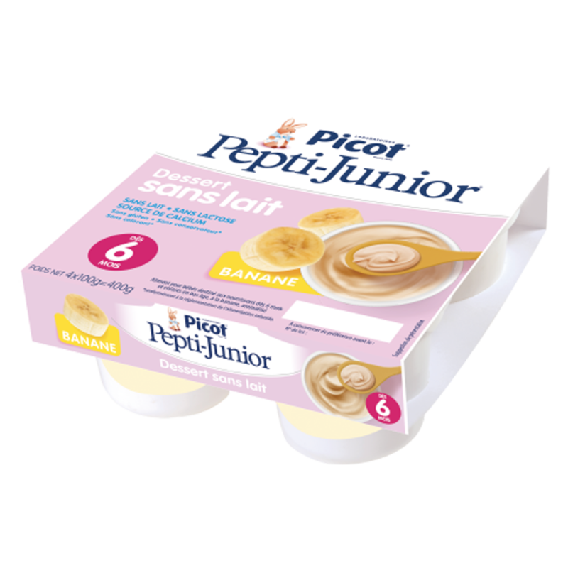 Picot Pepti-Junior Dessert sans lait dès 6 mois Banane lot de 4x100gr