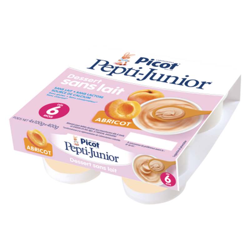 Picot Pepti-Junior Dessert sans lait dès 6 mois Abricot lot de 4x100gr