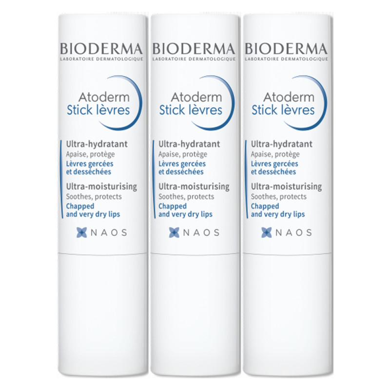 Bioderma Atoderm Stick Lèvres Ultra-hydratant 3x4gr