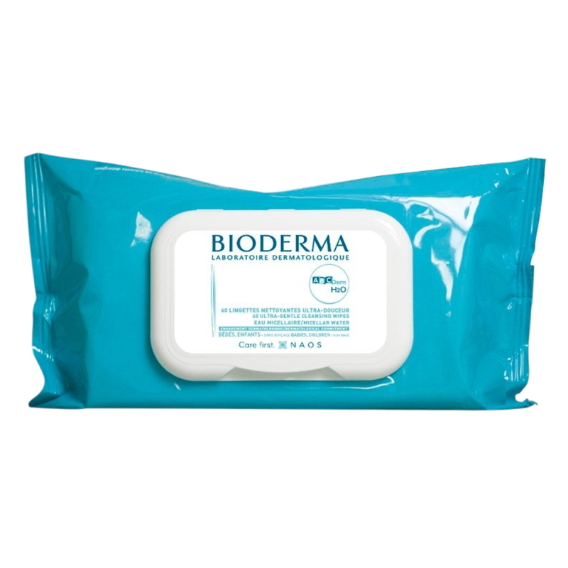 Bioderma ABCDerm H2O - 60 lingettes nettoyantes ultra-douceur