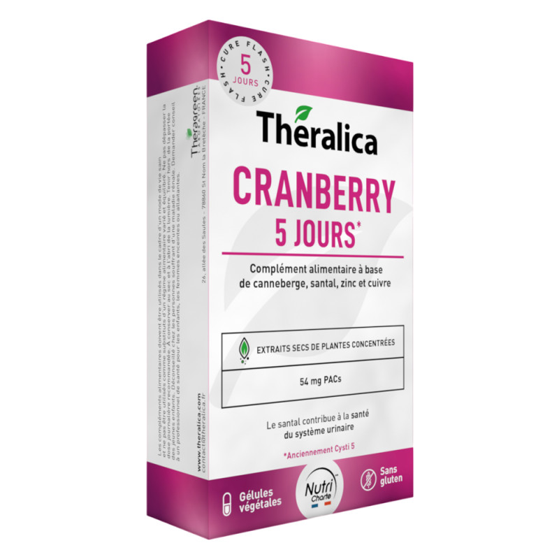 Théralica Cranberry 5 jours 15 gélules végétales