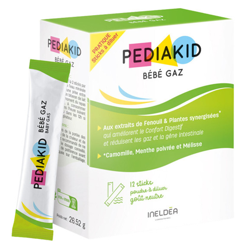 Pediakid Bébé Gaz 12 sticks goût neutre 26,52gr