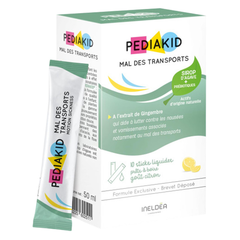 Pediakid Mal des Transports Goût citron 10 sticks
