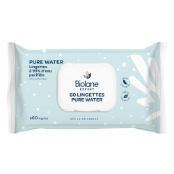 Biolane Expert Pure water 60 lingettes non parfumées
