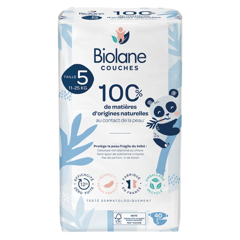 Biolane Couche écologiques taille 5 - 11 à 25kg x40