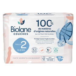 Biolane Couche écologiques taille 2 - 3 à 6kg x28
