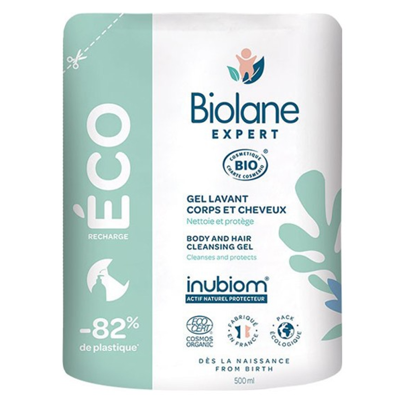 Biolane Expert Bio gel lavant corps & cheveux Éco-recharge 500ml