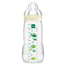 MAM Easy Active Biberon à motif tortue 2ème âge tétine débit X 330ml