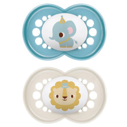 MAM Original Sucettes silicone +6 mois motifs animaux lot de 2