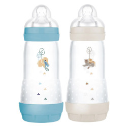 MAM Easy Start Biberon anti-colique 4+ mois Océan & Sable tétine débit 3 - 2x320ml