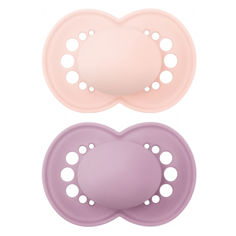 MAM Original +18 Nature rose pastel & parme lot de 2 sucettes