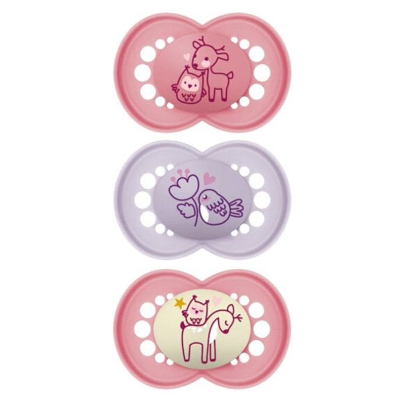 MAM Original 3 sucettes silicone +18 mois rose